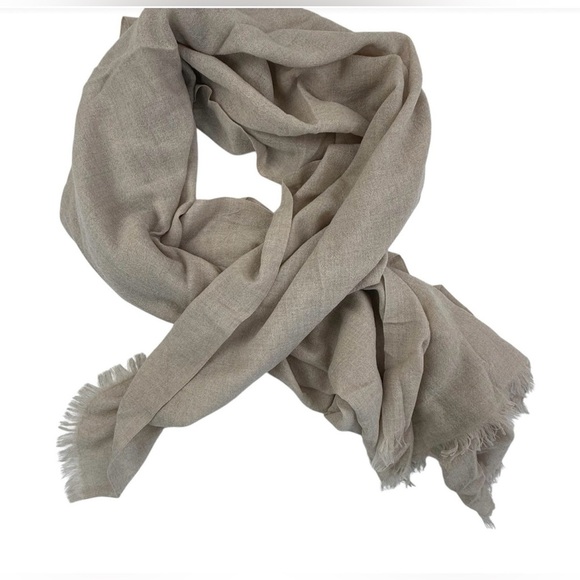 Lululemon Wool Blend Scarf Oversized Natural Silk Lightweight Shawl Wrap - Picture 1 of 6